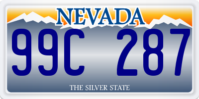 NV license plate 99C287