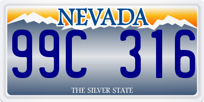 NV license plate 99C316