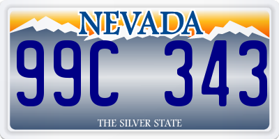 NV license plate 99C343