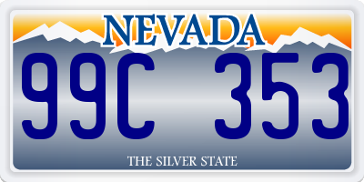 NV license plate 99C353