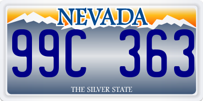 NV license plate 99C363