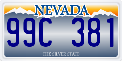 NV license plate 99C381