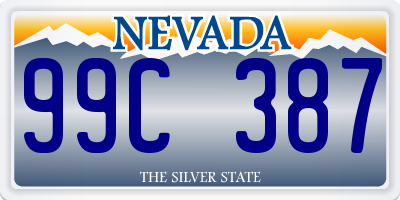 NV license plate 99C387