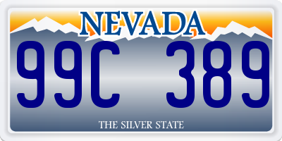 NV license plate 99C389