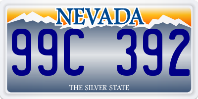 NV license plate 99C392