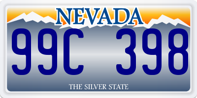 NV license plate 99C398