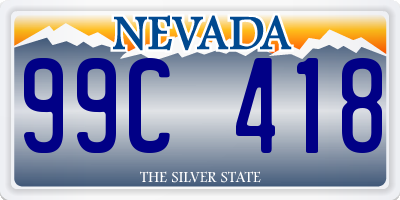 NV license plate 99C418