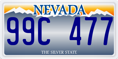 NV license plate 99C477