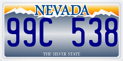 NV license plate 99C538