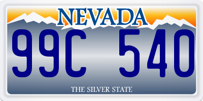 NV license plate 99C540