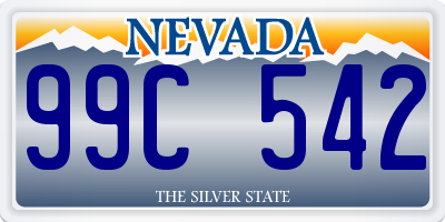 NV license plate 99C542