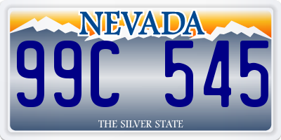 NV license plate 99C545