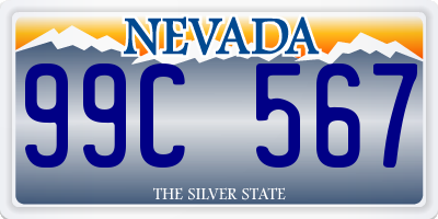 NV license plate 99C567