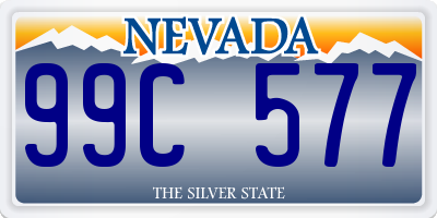 NV license plate 99C577