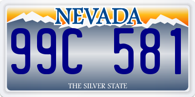 NV license plate 99C581