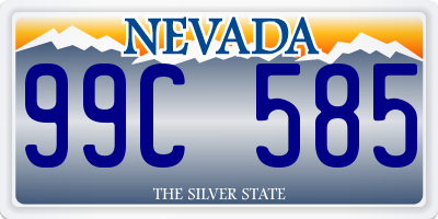 NV license plate 99C585