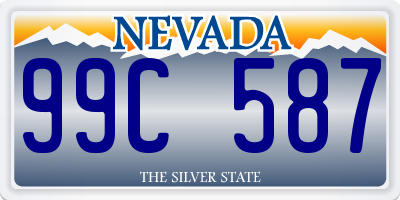 NV license plate 99C587