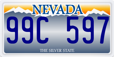 NV license plate 99C597