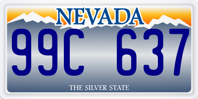 NV license plate 99C637