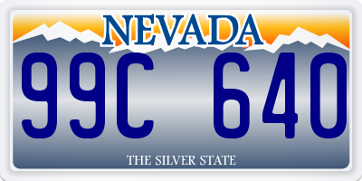 NV license plate 99C640