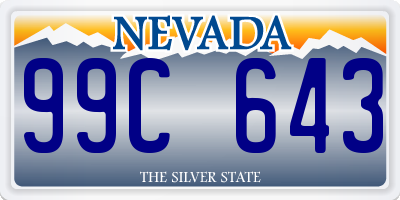 NV license plate 99C643