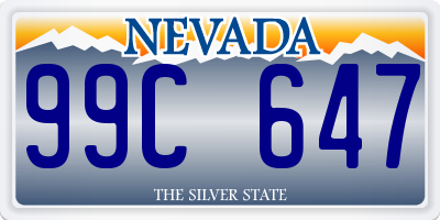 NV license plate 99C647