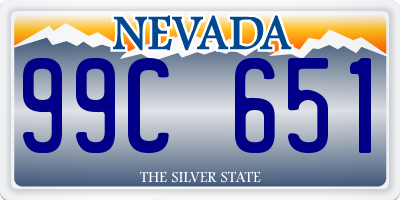 NV license plate 99C651