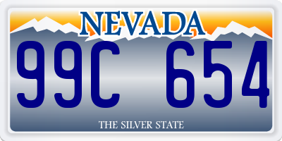 NV license plate 99C654
