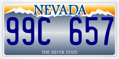 NV license plate 99C657