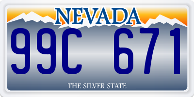 NV license plate 99C671