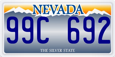 NV license plate 99C692