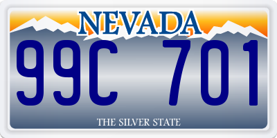 NV license plate 99C701