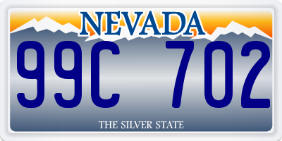 NV license plate 99C702
