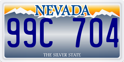 NV license plate 99C704