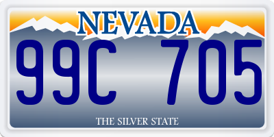 NV license plate 99C705