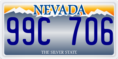 NV license plate 99C706