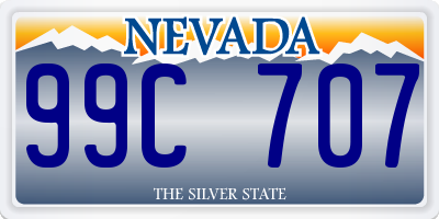 NV license plate 99C707