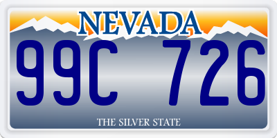 NV license plate 99C726