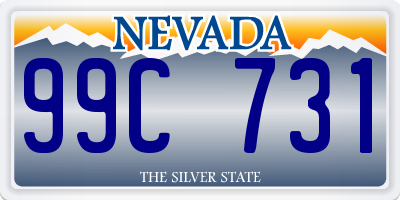 NV license plate 99C731