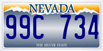 NV license plate 99C734