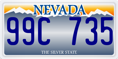 NV license plate 99C735