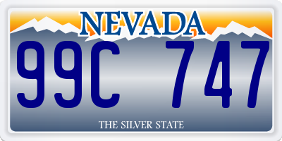 NV license plate 99C747