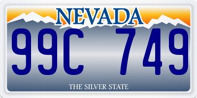 NV license plate 99C749