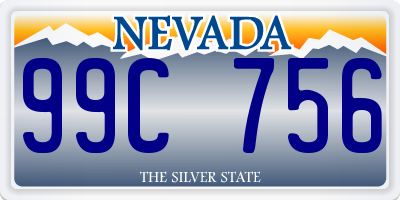 NV license plate 99C756