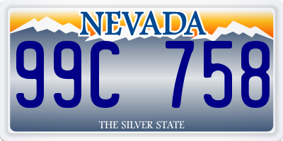 NV license plate 99C758