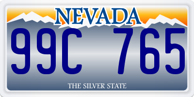 NV license plate 99C765