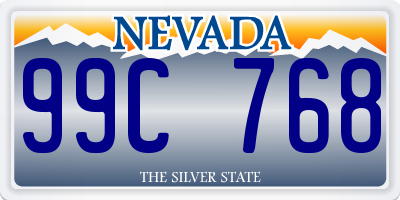 NV license plate 99C768