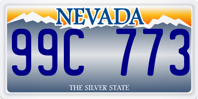 NV license plate 99C773