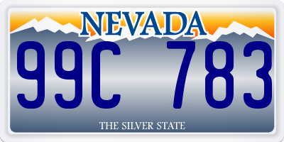 NV license plate 99C783