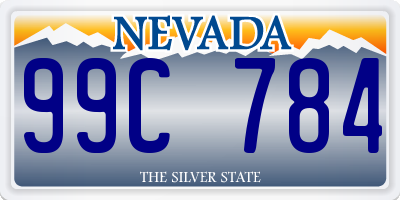 NV license plate 99C784
